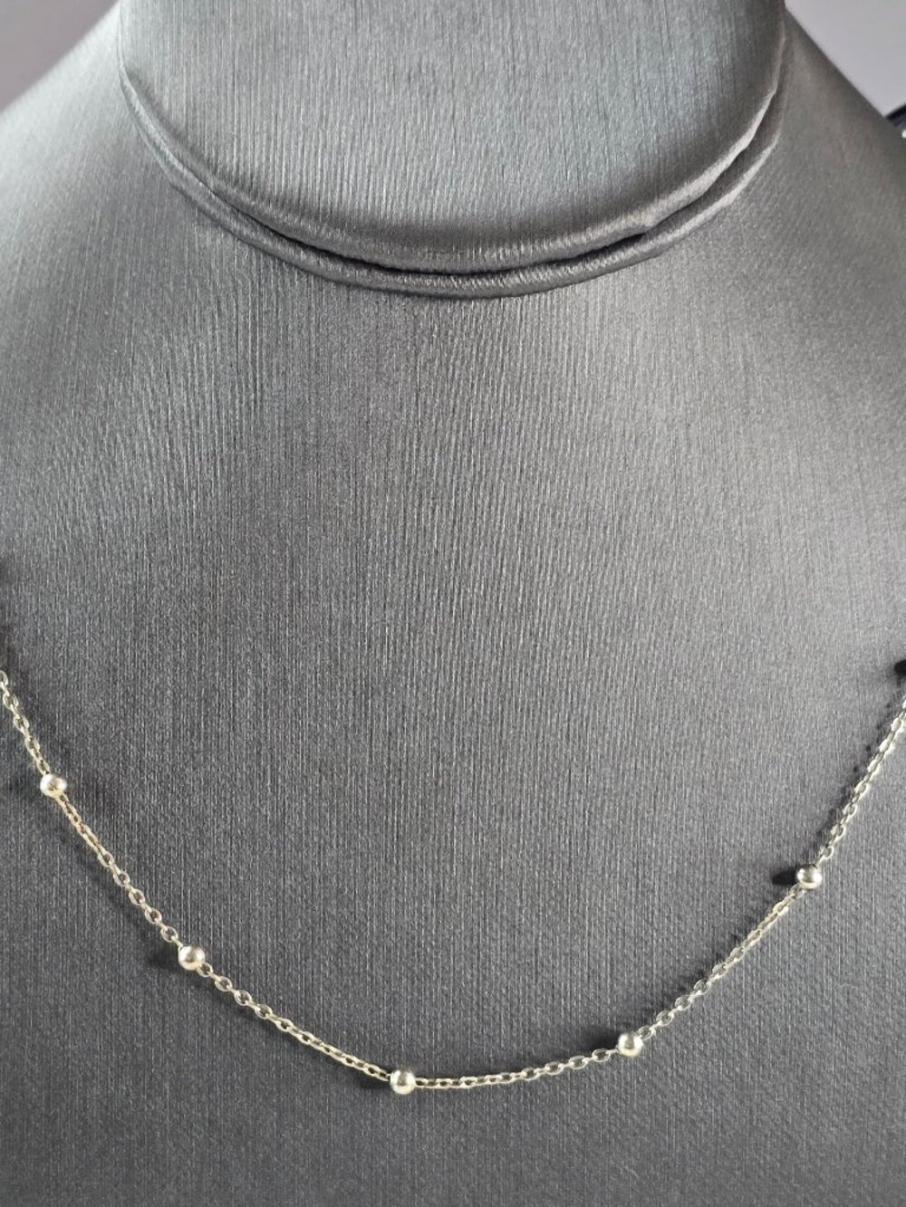 Womens Vintage Estate Sterling Silver Modernist Beaded Necklace 3.6g E1934